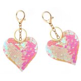 HEART Keychain Sequins Double-Sided White Light Pink | shoptok.hr