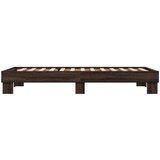 vidaXL Posteljni okvir rjav hrast 90x200 cm inženirski les in kovina | Shoptok.si