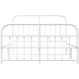  Metalni okvir kreveta uzglavlje i podnožje bijeli 135 x 190 cm | shoptok.hr