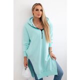 Kesi Women's insulated sweatshirt with slits on the sides - mint Cene