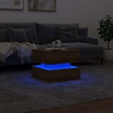 vidaXL Stolić za kavu s LED svjetlima boja hrasta artisan 50x50x40 cm | shoptok.hr