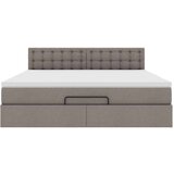 vidaXL Otomanski posteljni okvir z vzmetnico taupe 160x200 cm blago, (21653395) | Shoptok.si