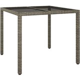  Vrtni stol 90 x 90 x 75 cm od kaljenog stakla i poliratana sivi | shoptok.hr