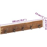  Vješalica za hodnik s 5 kuka 100x2,5x15 cm od obnovljenog drva | shoptok.hr