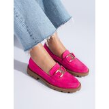 SHELOVET Suede shoes with chain fuchsia | Shoptok.si