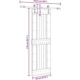 vidaXL Klizna vrata s priborom za montažu 70 x 210 cm masivna borovina | shoptok.hr