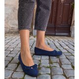 Gemre Navy blue ballet flats with a decorative bow Pollinos | shoptok.hr
