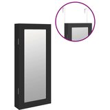  Zidni ormarić za nakit s ogledalom crni 30 x 8 5 x 67 cm | shoptok.hr