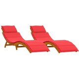  Ležaljka za sunčanje 2 pcs Crvena Čvrsto drvo akacije | shoptok.hr