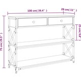  Konzolni stol boja hrasta 100x28x75 cm od konstruiranog drva | shoptok.hr