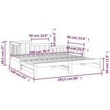  Izvlečna dnevna postelja 2x(80x200) cm trdna borovina, (20787792) | Shoptok.si