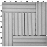  WPC Pločice za brodski pod s okomitim uzorkom 30 x 30 cm 11 kom sive | shoptok.hr