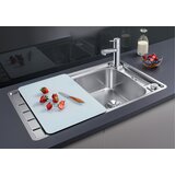Blanco sudoper AXIS III 45 S-IF InFino INOX 18/10, pribor staklena daska, s dalj. upr. | shoptok.hr