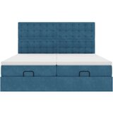vidaXL Otomanski posteljni okvir z vzmetnicami moder 200x200cm žamet | Shoptok.si
