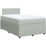 vidaXL Box spring postelja z vzmetnico svetlo siva 120x190 cm žamet | Shoptok.si