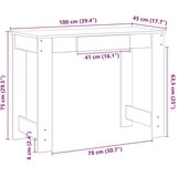 vidaXL Stol Bijeli 100x45x75 cm Konstruirano drvo | shoptok.hr