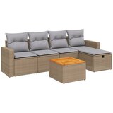  6-dijelni set vrtnih sofa s jastucima bež od poliratana | shoptok.hr