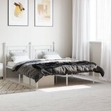 vidaXL Kovinski posteljni okvir z vzglavjem bel 150x200 cm Cene