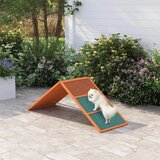  Rampa za pse Agility sklopiva podesiva visina protuklizna od jelovine do 40 kg 173 x 59 x 66 cm narančasta/zelena | shoptok.hr