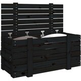 vidaXL Škatla za shranjevanje črna 91x40,5x42 cm trdna borovina | Shoptok.si