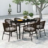  7-dijelni vrtni blagovaonski set smeđi | shoptok.hr