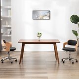 vidaXL Okretna uredska stolica od savijenog drva i umjetne kože crna | shoptok.hr