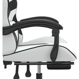  Vrtljivi gaming stol z oporo za noge belo in črno umetno usnje, (21377651) | Shoptok.si