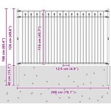  Ograde sa šiljkom Crna 200 x 166 cm Čelik s prahom premazan | shoptok.hr
