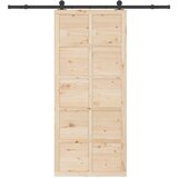  Klizna vrata 100 x 208 cm Masivna borovina Prirodna | shoptok.hr
