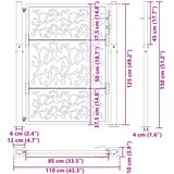  Vrtna vrata crna 100x125 cm dizajn s čeličnim krilom | shoptok.hr