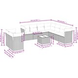  10-dijelni set vrtnih sofa od poliratana s jastucima sivi | shoptok.hr