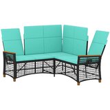  Vrtni zložljivi kavč Črna in turkizna 164 x 164 x 112 cm, (5000247279) | Shoptok.si
