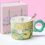  cvetlični lonček z žličko 280 ml + darilna škatla-zelena - home warming - dan žena - birma Cene