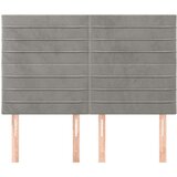  Posteljno vzglavje 4 kosa svetlo siv 72x5x78/88 cm žamet, (20793017) | Shoptok.si