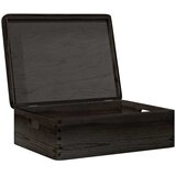  Drvena kutija poklopcem ručkama crna 40x30x13 cm puno drvo bor | shoptok.hr