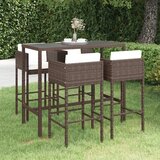 The Living Store Vrtna barska garnitura 5-delna z blazinami poli ratan rjava - Vrtna Barska Garnitura, (21465777) | Shoptok.si