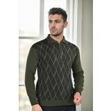 Dewberry 29477 Zippered Polo Collar Mens Sweater-Khaki Cijene
