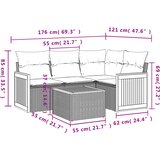  5-dijelni vrtni set sofa s jastucima bež od poliratana | shoptok.hr