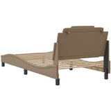  Posteljni okvir z vzglavjem kapučino 100x200 cm umetno usnje | Shoptok.si