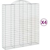  Obokane gabion košare 4 kosi 200x50x220/240 cm pocinkano železo | Shoptok.si