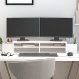 vidaXL Stalak za monitor bijeli 100 x 27,5 x 15 cm od masivne borovine Cijene