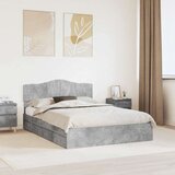  Postelja s shranjevanjem z vzglavjem Betonsko siva 150 x 200 cm, (5000106081) | Shoptok.si