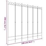 Sobna pregrada s 6 panela antracit 240x200 cm od tkanine | shoptok.hr