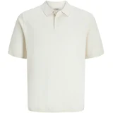 Muška majica JREBCALLUM KNIT POLO SS SN, Prljavo bijela