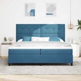  LED Box Spring Krevet Tamno plava 200 x 200 cm Baršun | shoptok.hr