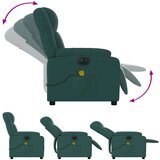  Električni masažni naslanjač temno zeleno blago | Shoptok.si