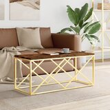 The Living Store Klubska mizica nerjaveče jeklo in trden predelan les - Klubska Mizica, (21662673) | Shoptok.si