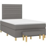 vidaXL Box spring postelja z vzmetnico temno siva 120x190 cm blago | Shoptok.si