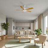 Brilagi LED prigušiva plafonski ventilator LED/34W/230V 132 cm bela/smeđa + daljinski upravljač | Eponuda.com