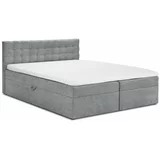 Mazzini Beds siva zakonska postelja Jade, 200 x 200 cm